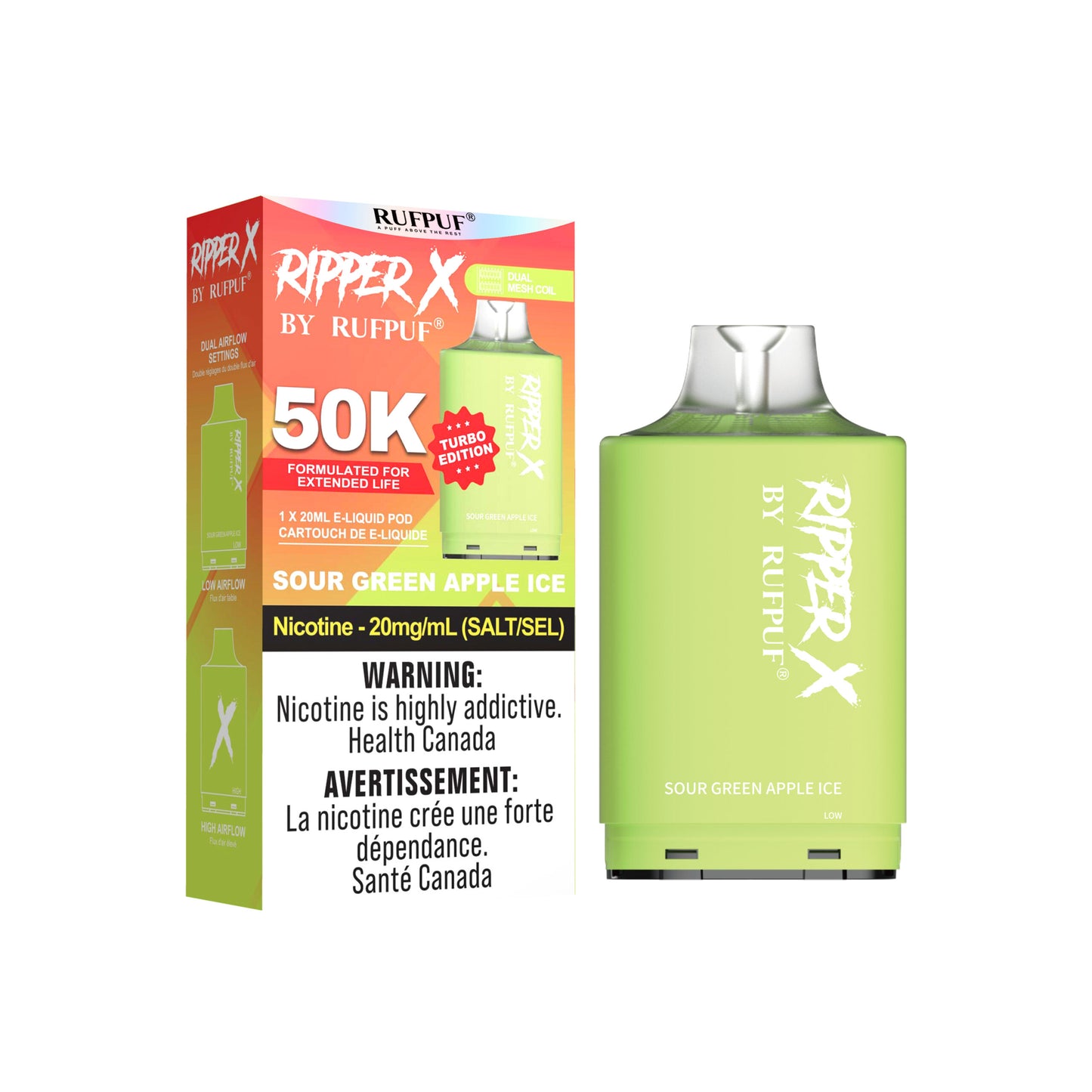 Ripper X 50K Pod - Sour Green Apple Ice