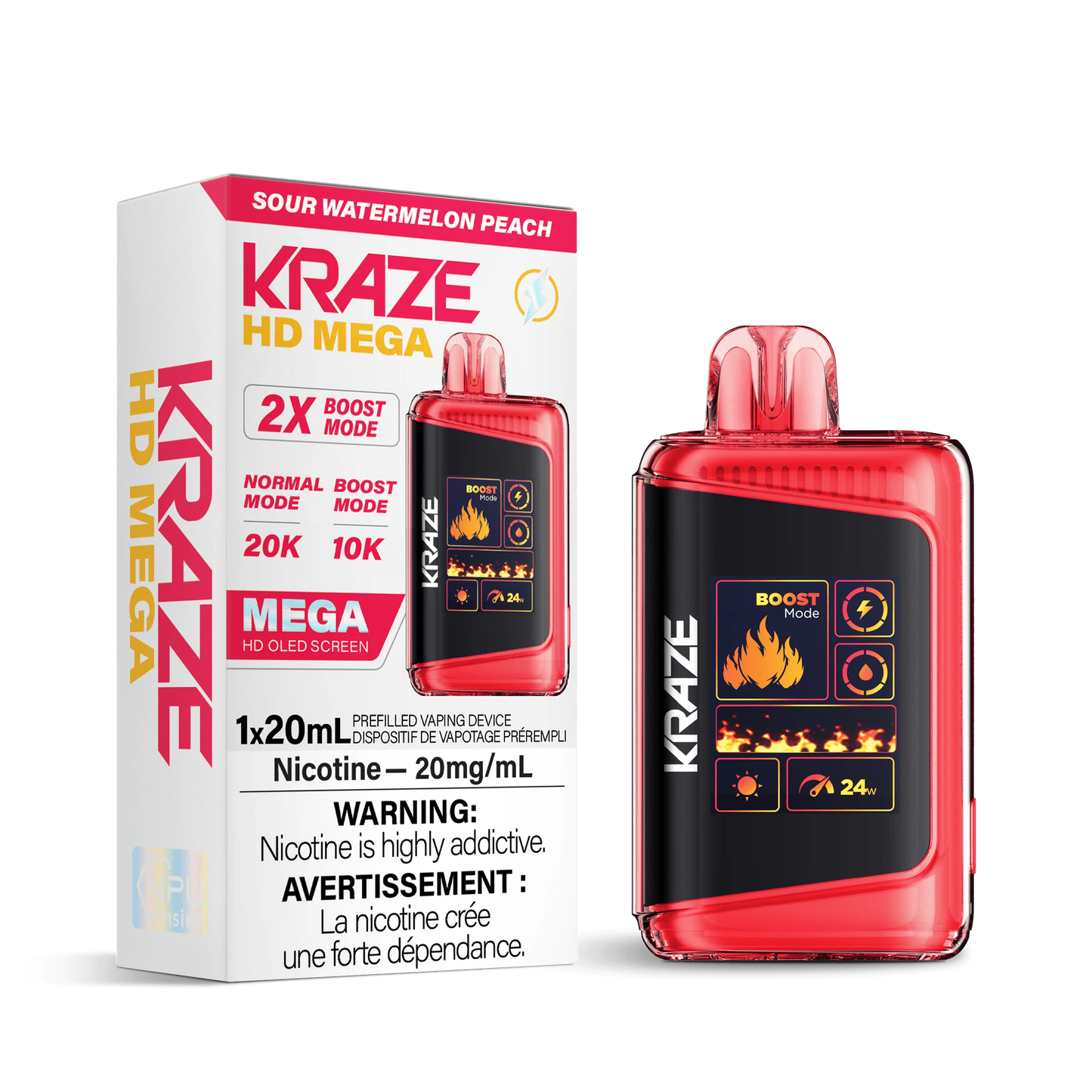 Kraze HD MEGA Jetable - Glace Fraise Kiwi