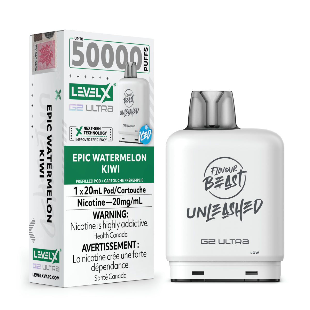 Flavour Beast Unleashed Level X G2 ULTRA Pod - Epic Watermelon Kiwi (Iced)