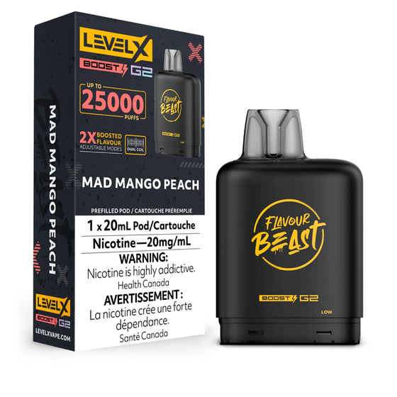 Flavour Beast Level X Boost Pod - Mangue folle et pêche