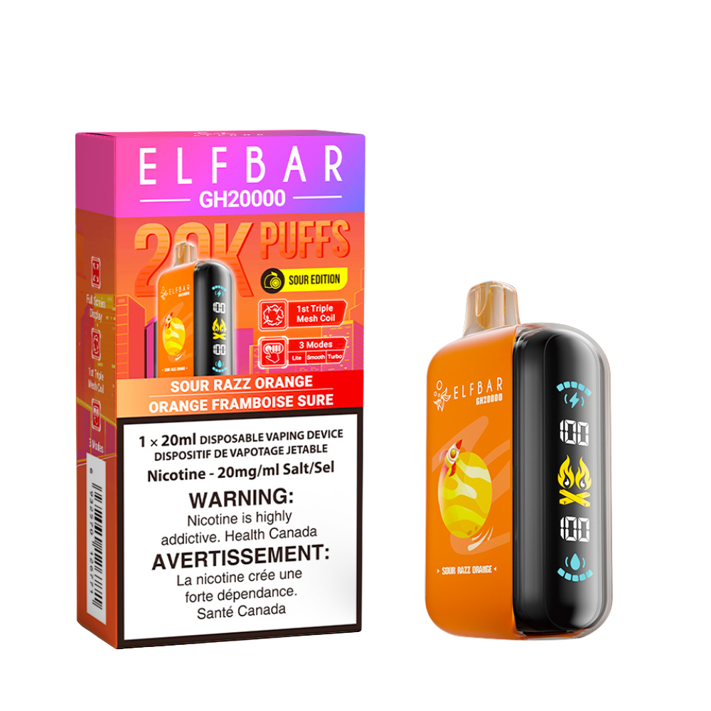 ELF BAR GH20K DISPOSABLE - SOUR RAZZ ORANGE