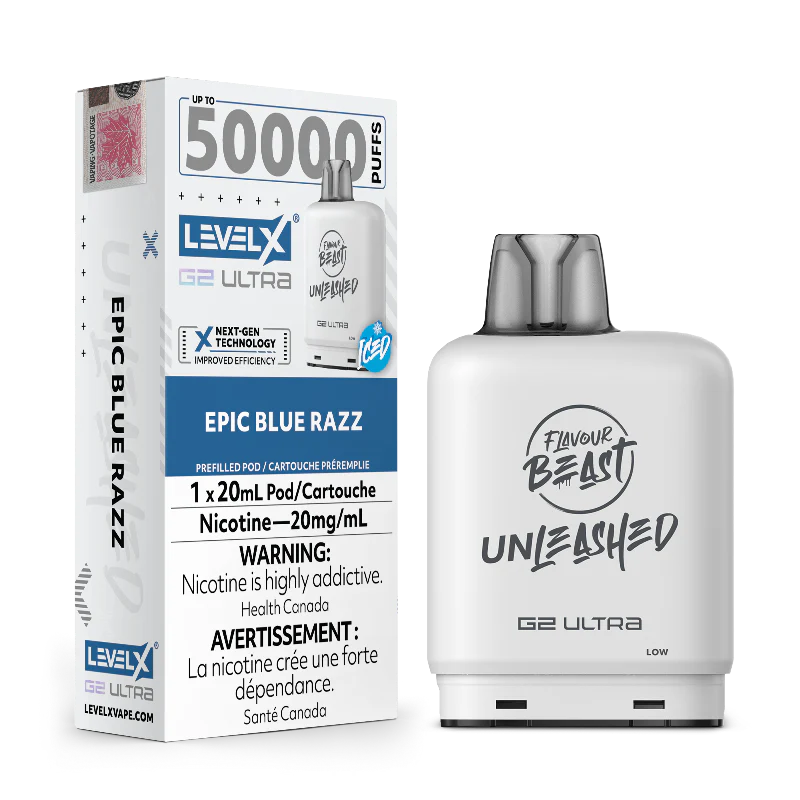 Flavour Beast Unleashed Level X Boost G2 ULTRA Pod -EPIC BLUE RAZZ