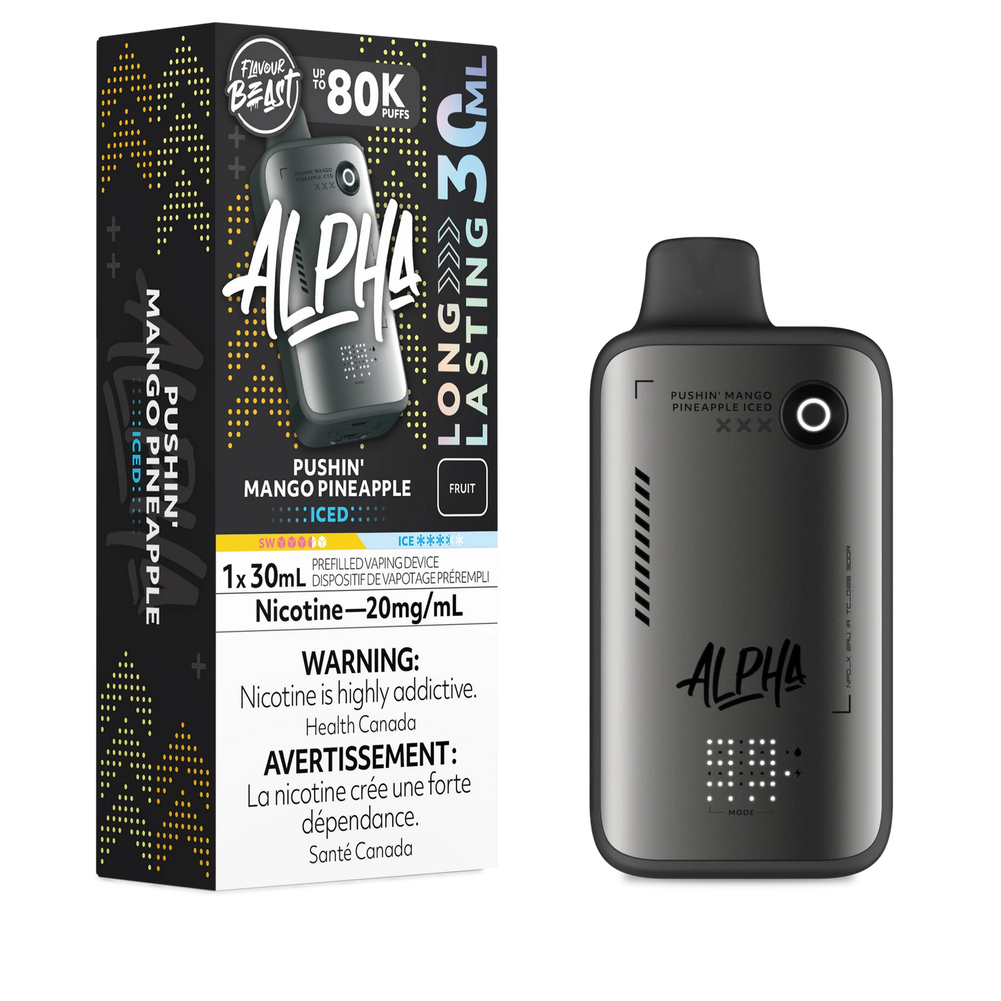 Flavour Beast Alpha 80K - Pushin' Mango Pineapple Iced