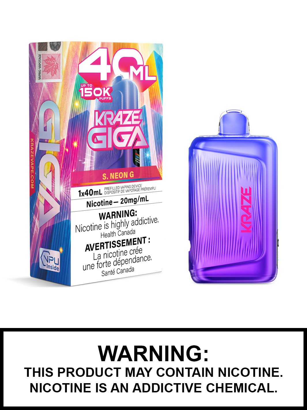 Kraze Giga 150K Disposables - 40ml