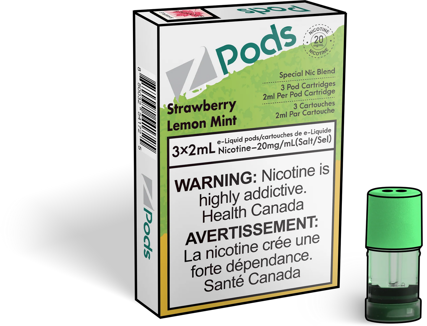 Strawberry Lemon Mint - S Compatible Pods - Z Pods