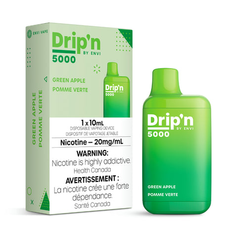 Drip'N by Envi 5k Disposable - Green Apple