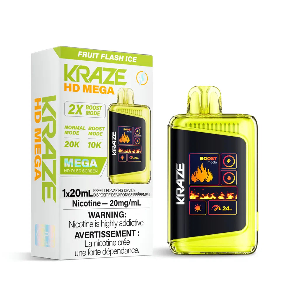 Kraze HD MEGA Jetable - Glace Fraise Kiwi