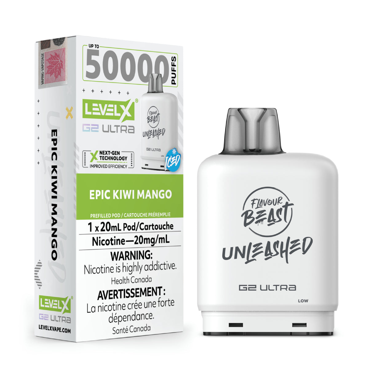 Flavour Beast Unleashed Level X G2 ULTRA Pod - Epic Kiwi Mango