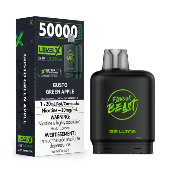 Flavour Beast Level X G2 Ultra Pod - Gusto Green Apple