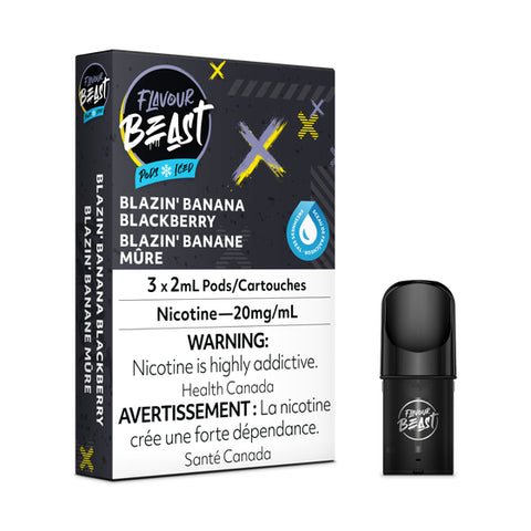 Flavour Beast Pod Pack - Blazin' Banana Blackberry Iced 3/PK