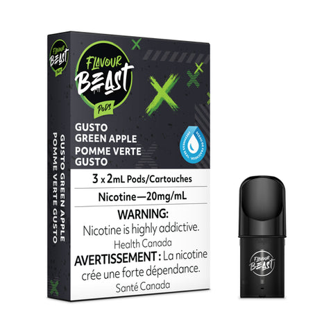 Flavour Beast Pod Pack - Gusto Green Apple 3/PK